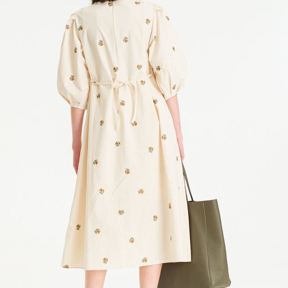 Embroidered Floral Dress, Ivory - Picture 6 of 10